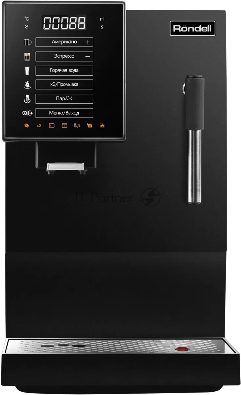 Кофемашина автоматическая Rondell-МБТ RDE-1117 чёрный, исп. кофе - зерновой, 1.1 л, 1351 Вт, 20 Бар