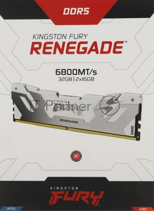 Модуль памяти Kingston FURY Renegade White XMP 32Gb 6800MT/s DDR5 CL36 DIMM (Kit of 2) KF568C36RWK2-32