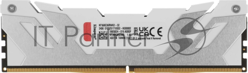 Модуль памяти Kingston FURY Renegade White XMP 32Gb 6800MT/s DDR5 CL36 DIMM (Kit of 2) KF568C36RWK2-32