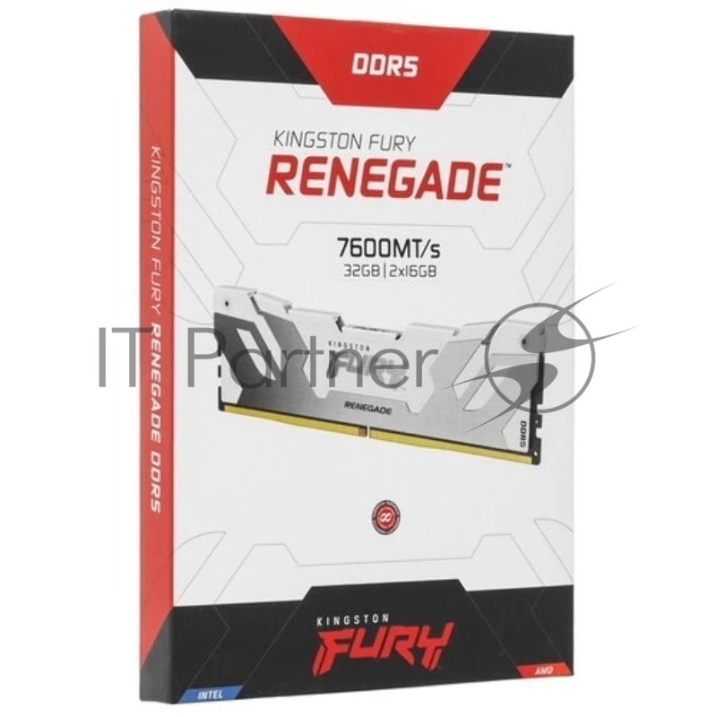 Модуль памяти Kingston FURY Renegade White XMP 32GB 7600MT/s DDR5 CL38 DIMM (Kit of 2) KF576C38RWK2-32