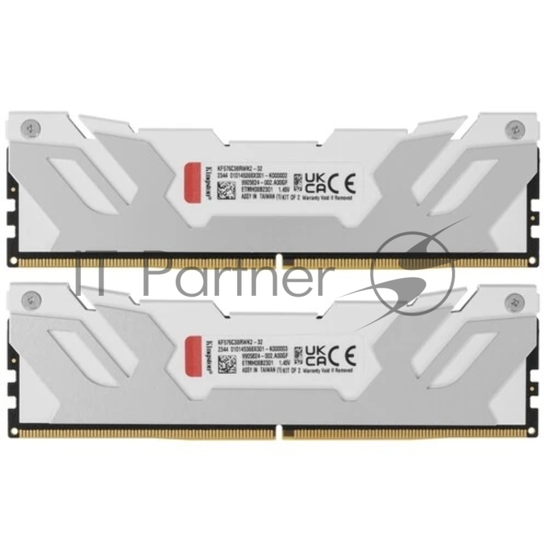 Модуль памяти Kingston FURY Renegade White XMP 32GB 7600MT/s DDR5 CL38 DIMM (Kit of 2) KF576C38RWK2-32