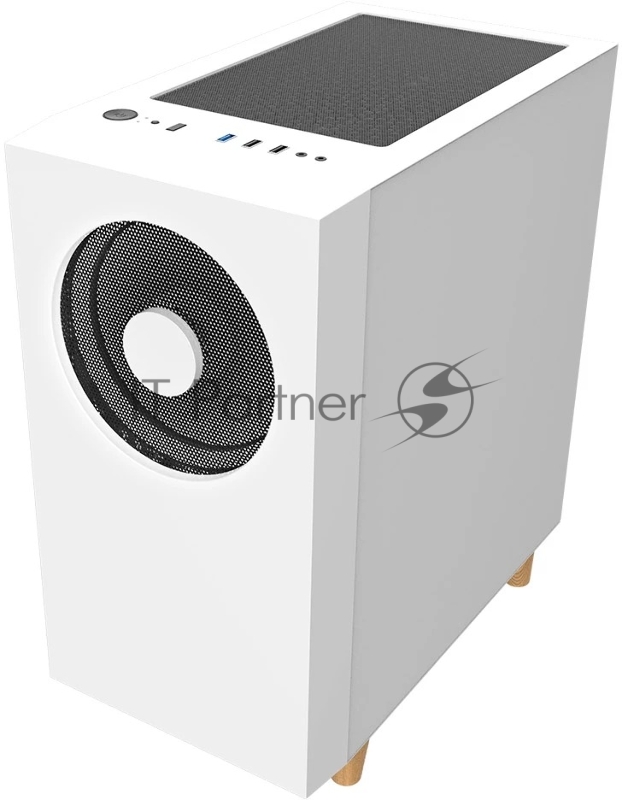 Корпус WIZMAX EM1 Woofer, mATX, mITX белый, Mini-Tower, без БП, TG, 1x160mm + 1x120mm LED, 1xUSB-A 3.0 + 2xUSB-A 2.0