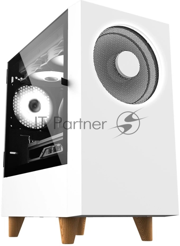 Корпус WIZMAX EM1 Woofer, mATX, mITX белый, Mini-Tower, без БП, TG, 1x160mm + 1x120mm LED, 1xUSB-A 3.0 + 2xUSB-A 2.0