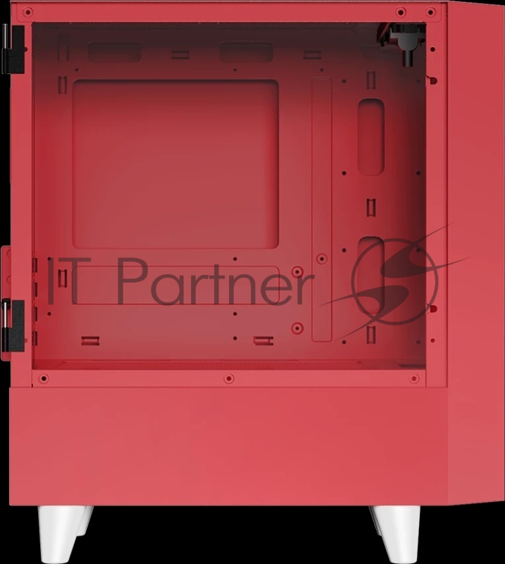 Корпус WIZMAX EM1 Woofer, mATX, mITX красный, Mini-Tower, без БП, TG, 1x160mm + 1x120mm LED, 1xUSB-A 3.0 + 2xUSB-A 2.0