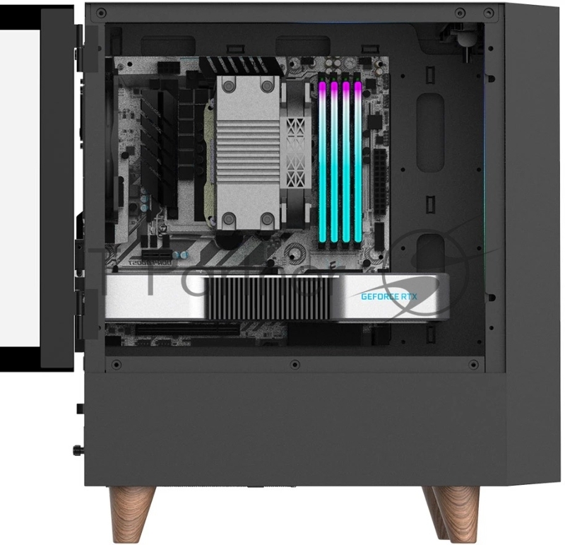 Корпус WIZMAX EM1 Woofer, mATX, mITX черный, Mini-Tower, без БП, TG, 1x160mm + 1x120mm LED, 1xUSB-A 3.0 + 2xUSB-A 2.0