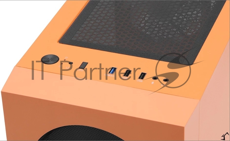 Корпус WIZMAX EM1 Woofer, mATX, mITX оранжевый, Mini-Tower, без БП, TG, 1x160mm + 1x120mm LED, 1xUSB-A 3.0 + 2xUSB-A 2.0