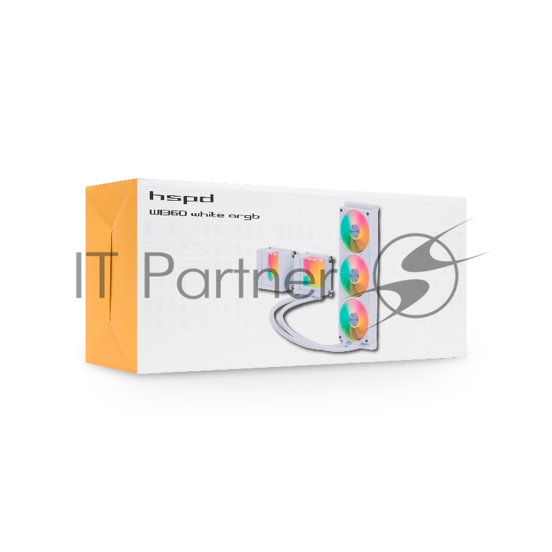 Водяное охлаждение для процессора/ Water Cooling System HSPD W1360 ARGB WHITE (300, 360mm, White, ARGB/ Fans: 3x120mm, 71CFM, 27dBA, 1800RPM/ Pump height 62mm, 30dBA, 2500RPM, Rad thickness 27mm/ S: 1851, 1700, 1200, 20XX, 115X, AM5, AM4)