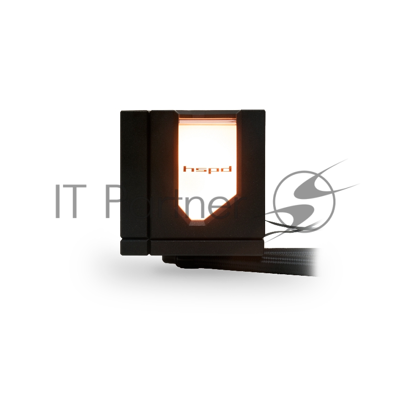 Водяное охлаждение для процессора/ Water Cooling System HSPD W1240 ARGB BLACK (280, 240mm, Black, ARGB/ Fans: 2x120mm, 71CFM, 27dBA, 1800RPM/ Pump height 62mm, 30dBA, 2500RPM, Rad thickness 27mm/ S: 1851, 1700, 1200, 20XX, 115X, AM5, AM4)