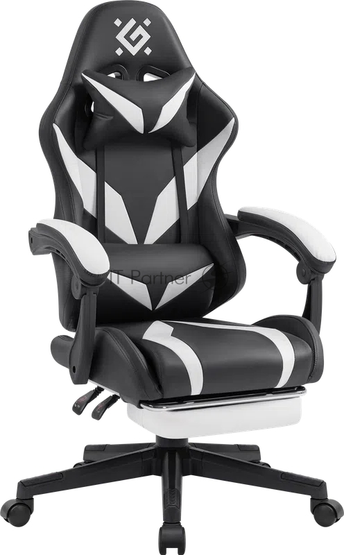 Игровое кресло Defender Aspect Чер/Белый,класс 4,PU,подножка