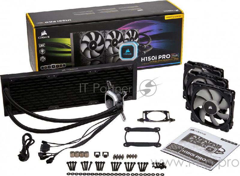 Охлаждение для процессора Hydro Series™ H150i PRO CW-9060031-WW RGB, 360 мм,RTL{4}