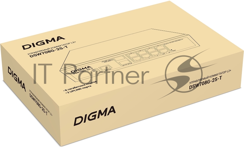 Коммутатор Digma DSW708G-2S-T (L2+) 8x1Гбит/с 2SFP управляемый