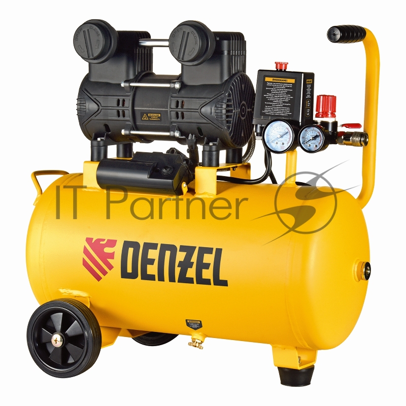 Компрессор безмасл. малошумный DLP-950/24, 950Вт,24 л, 2850 об/мин, 170 л/мин// Denzel