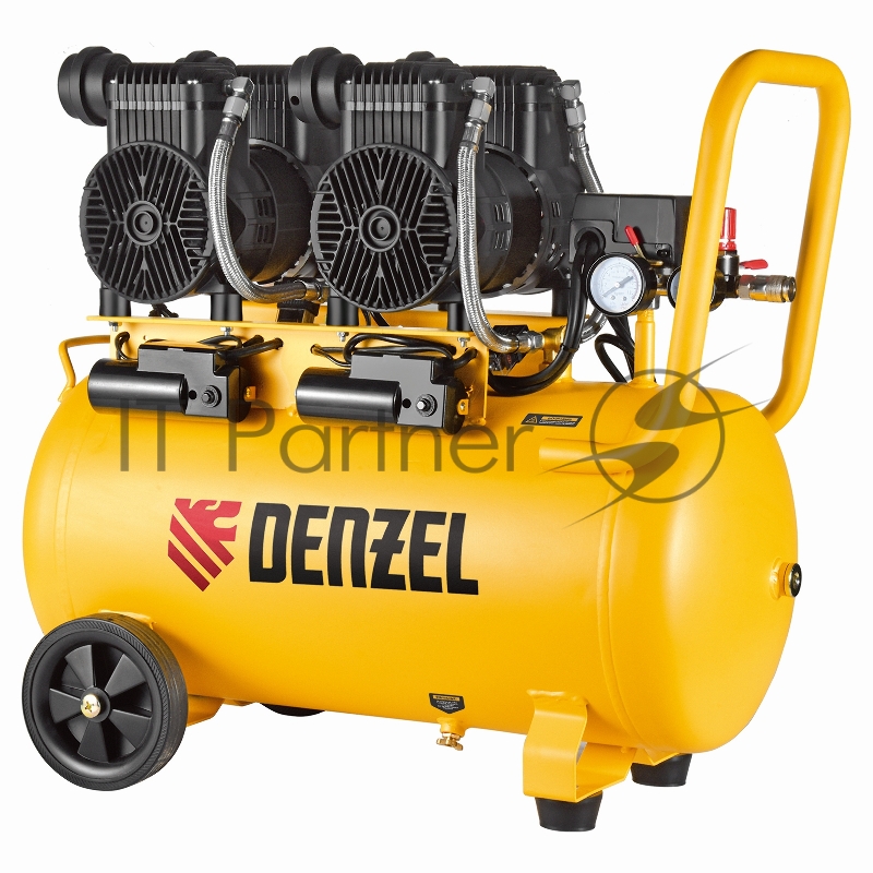 Компрессор безмасл. малошумный DLP -3000/50, 3 кВт, 2х1,5 кВт,50 л, 2850 об/мин,500 л/мин// Denzel