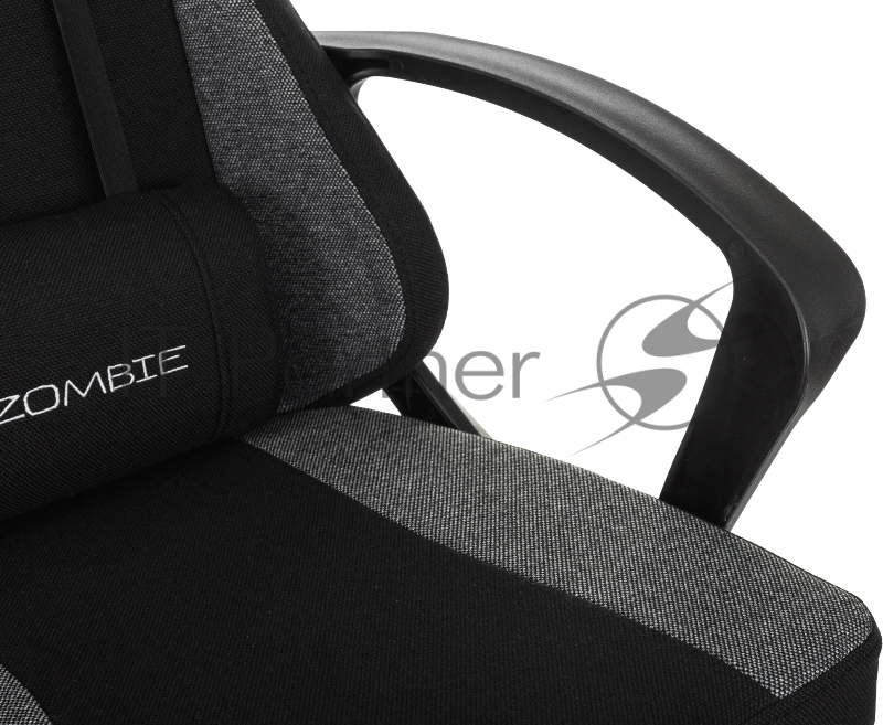 Кресло игровое Zombie Carry черный/серый крестов. пластик