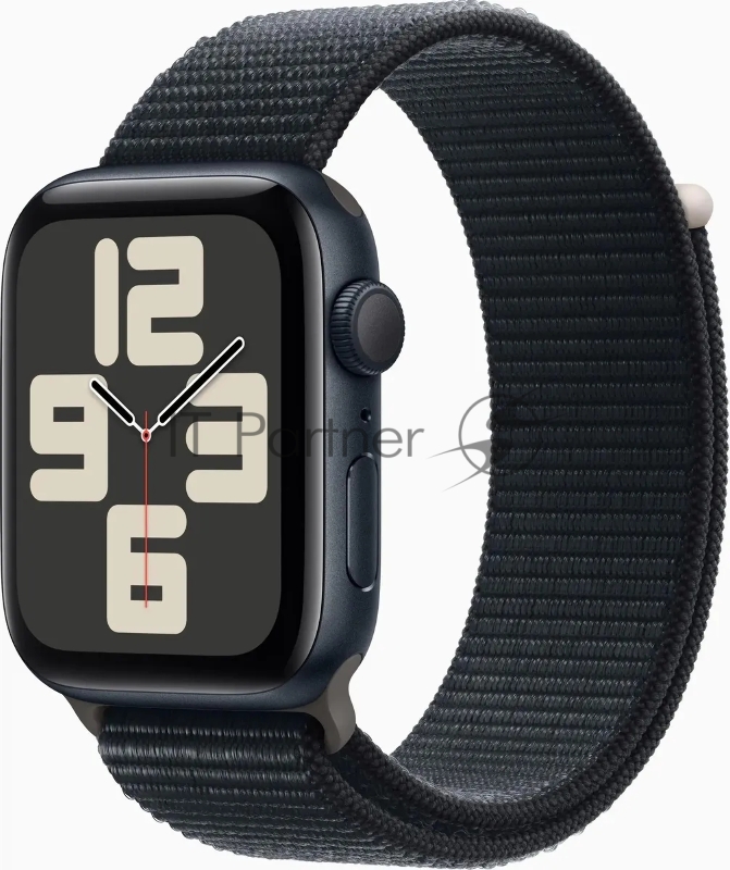 Смарт-часы Apple Watch SE 2024 A2723 44мм OLED корп.темная ночь Sport Loop рем.темная ночь разм.брасл.:130-200мм (MXEP3LL/A)
