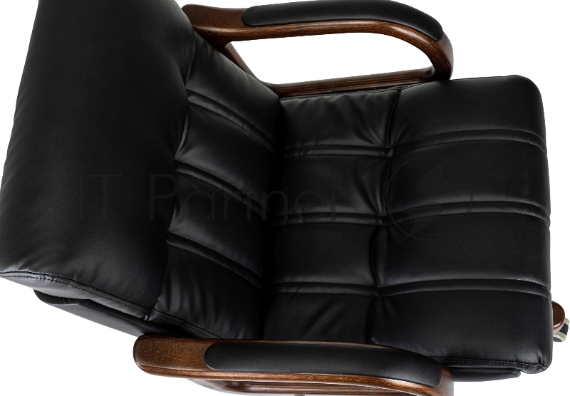 Кресло руководителя Бюрократ T-9932W-LOW-Eco черный эко.кожа низк.спин. крестов. металл/дерево