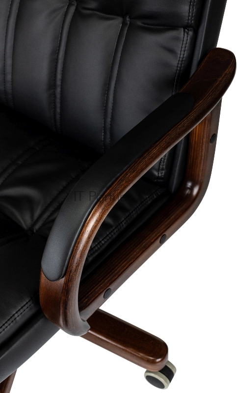 Кресло руководителя Бюрократ T-9932W-LOW-Eco черный эко.кожа низк.спин. крестов. металл/дерево