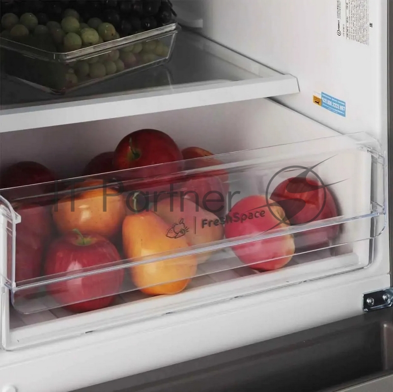 Холодильник Indesit ITS 4180 G серебристый двухкамерный 220/78л морозилка снизу, No Frost