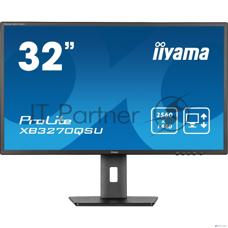 Монитор Iiyama 31.5 ProLite XB3270QSU-B1 черный IPS 3ms 16:9 HDMI M/M матовая HAS Piv 1200:1 250cd 178гр/178гр 2560x1440 100Hz DP 2K USB 8.6кг