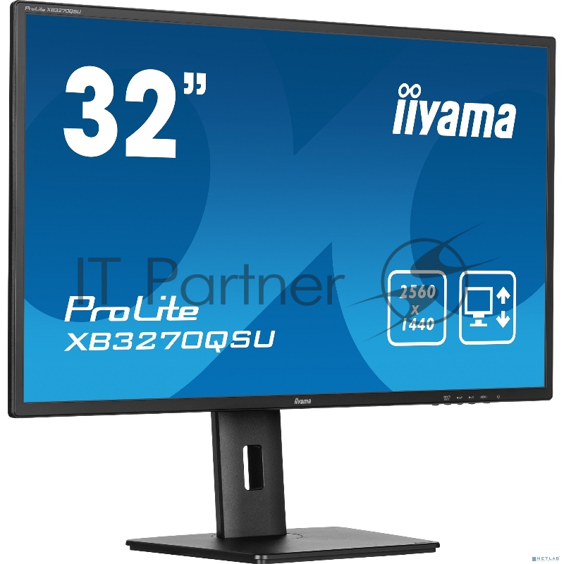 Монитор Iiyama 31.5 ProLite XB3270QSU-B1 черный IPS 3ms 16:9 HDMI M/M матовая HAS Piv 1200:1 250cd 178гр/178гр 2560x1440 100Hz DP 2K USB 8.6кг
