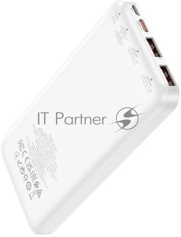 Мобильный аккумулятор Hoco J101 Astute 10000mAh QC3.0/PD3.0 22.5W 5A 2xUSB-A/USB-C белый (J101 ASTUTE WHITE)