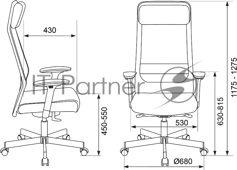 Кресло руководителя Бюрократ T-995 черный TW-01 сетка/ткань крестов. металл черный