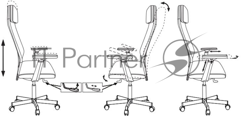 Кресло руководителя Бюрократ T-995 черный TW-01 сетка/ткань крестов. металл черный