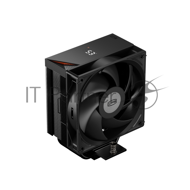 Кулер для процессора PCCooler RT400 Digital BK (230W, 4-pin PWM, LED temp., 152mm, Al/Cu, 4x6mm, 1x120mm, 73.32CFM, 34.9dBA, 2200RPM, S: 1851/1700/1200/115X, AM5/AM4, black)