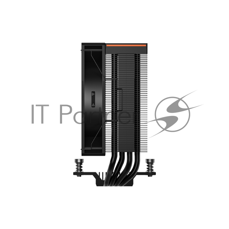 Кулер для процессора PCCooler RT400 Digital BK (230W, 4-pin PWM, LED temp., 152mm, Al/Cu, 4x6mm, 1x120mm, 73.32CFM, 34.9dBA, 2200RPM, S: 1851/1700/1200/115X, AM5/AM4, black)