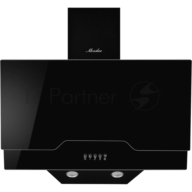 Наклонная вытяжка Monsher LAVAL 60 Noir, ширина 60 см, отвод/рециркуляция, 900 м3/час, электронноесенсорное управление, 3 скорости, светодиодное освещение 2*1 Вт, металлические жироулавливающие фильтры, угольный фильтр KM 102 (опция), цвет: чёрный ПР