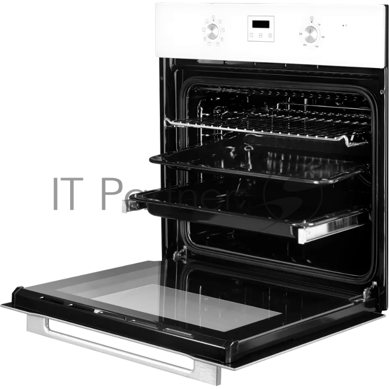 Встраиваемый духовой шкаф Monsher MOE 6183 W 60 см, 8 режимов, High-Tech, 70 л, гидролизная очистка, белый