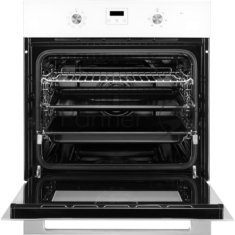 Встраиваемый духовой шкаф Monsher MOE 6183 W 60 см, 8 режимов, High-Tech, 70 л, гидролизная очистка, белый