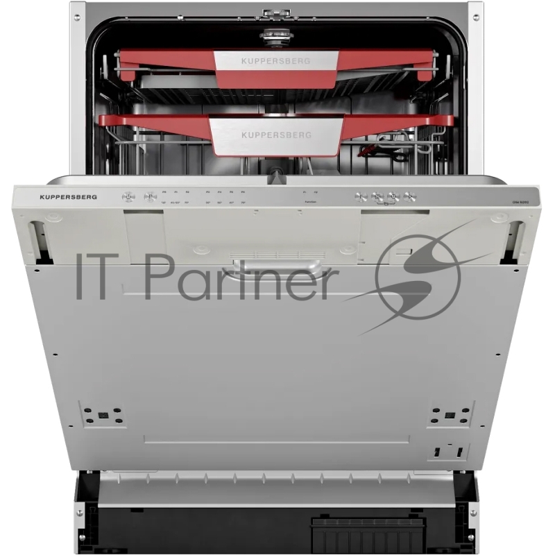 Встраиваемая посудомоечная машина Kuppersberg GIM 6092, High-Tech, 60 см, 15 комплектов, 7 программ, 3 корзины, конденсационная сушка, луч на полу, полная защита от протечек, индикатор отсутствия соли и ополаскивателя, отображение времени мытья, кноп