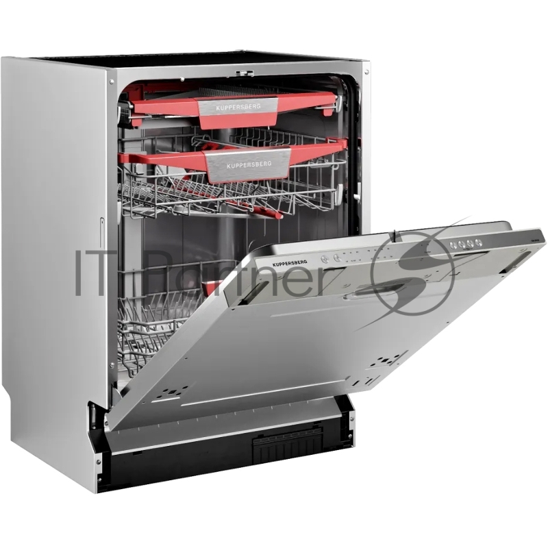 Встраиваемая посудомоечная машина Kuppersberg GIM 6092, High-Tech, 60 см, 15 комплектов, 7 программ, 3 корзины, конденсационная сушка, луч на полу, полная защита от протечек, индикатор отсутствия соли и ополаскивателя, отображение времени мытья, кноп