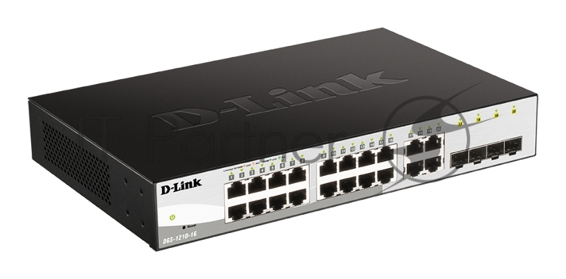 Коммутатор настраиваемый L2 коммутатор, 16х1000Base-T, 4хCombo 1000Base-T/SFP, упрощенный интерфейс CLI