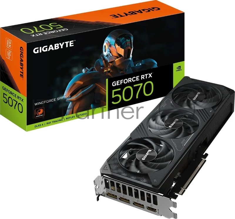 Видеокарта Gigabyte PCI-E GV-N5070WF3-12GD 1.0 NVIDIA GeForce RTX 5070 12Gb 192bit GDDR7 2542/28000 HDMIx1 DPx3 HDCP Ret