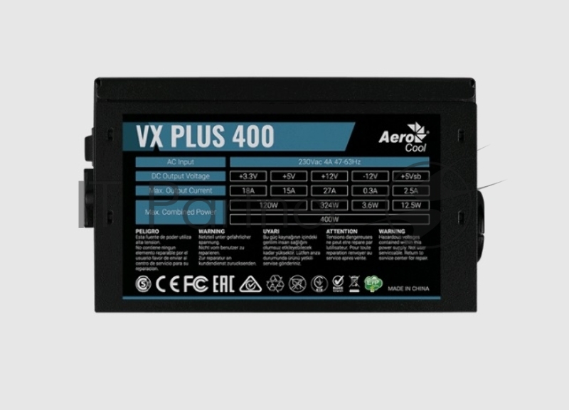 Блок питания Aerocool / Formula VX-400 PLUS, 400Вт, 120мм, черный