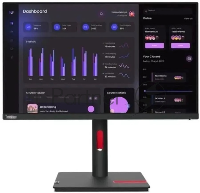 Монитор Lenovo 23.8 ThinkVision T24i-30 черный IPS LED 4ms 16:9 HDMI матовая HAS Piv 250cd 178гр/178гр 1920x1080 60Hz VGA DP FHD USB 5.4кг