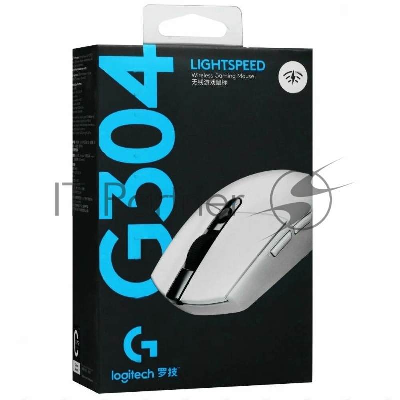 Мышь беспроводная Logitech G304 Lightspeed белый, 12000 dpi, радиоканал, USB, кнопки - 6