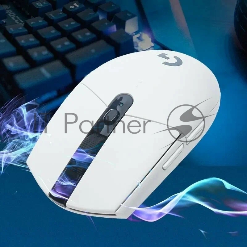 Мышь беспроводная Logitech G304 Lightspeed белый, 12000 dpi, радиоканал, USB, кнопки - 6