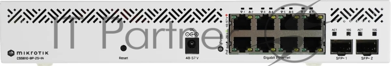 Коммутатор Mikrotik CSS610-8P-2S+IN PoE-коммутатор, 8х 1G RJ45, 2х SFP+, раздача PoE 140 Вт, SwitchOS Lite