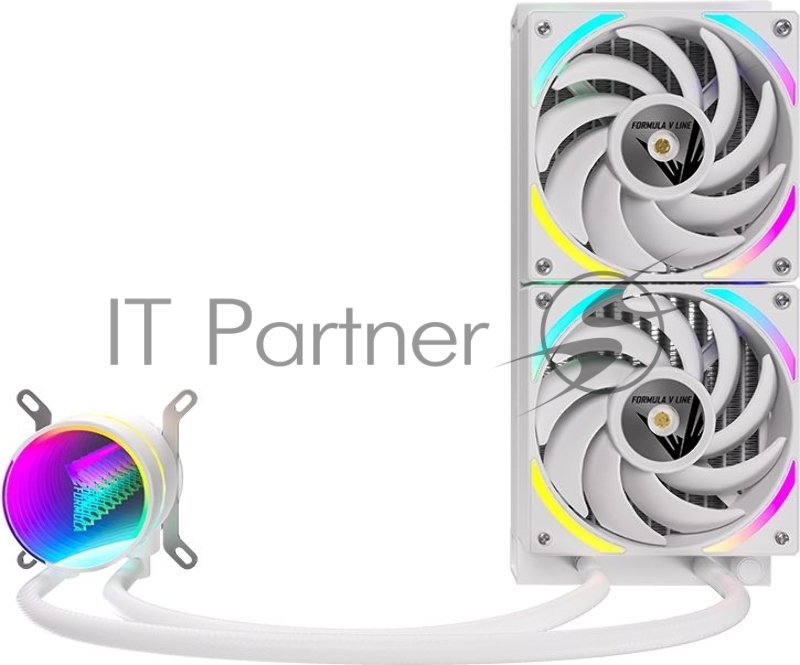 Система водяного охлаждения Formula Oasis L240 ARGB Soc-AM5/AM4/1200/2066/1700/1851 белый 4-pin 27.2dB Al+Cu 310W Ret (OASIS L240 ARGB WH)