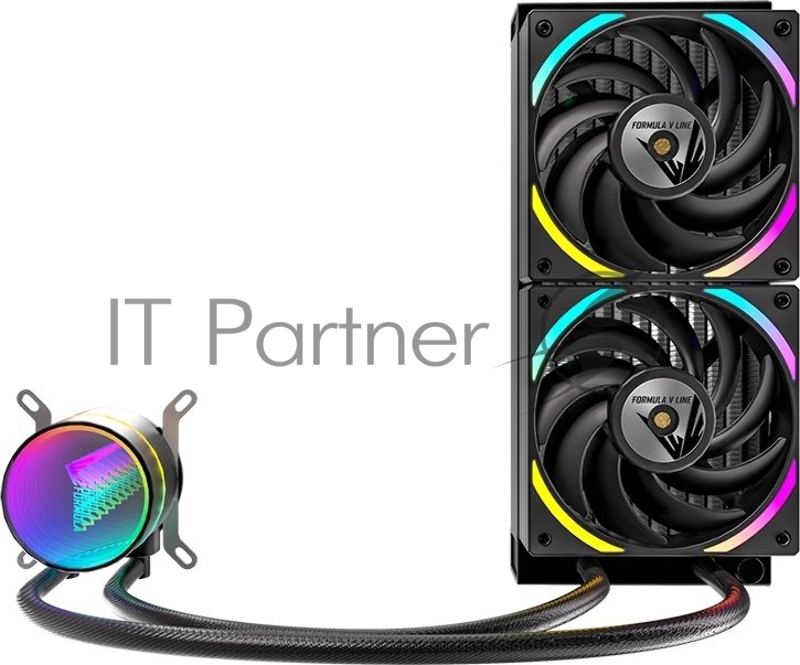 Система водяного охлаждения Formula Oasis L240 ARGB Soc-AM5/AM4/1200/2066/1700/1851 черный 4-pin Al+Cu 310W Ret (OASIS L240 ARGB BK)