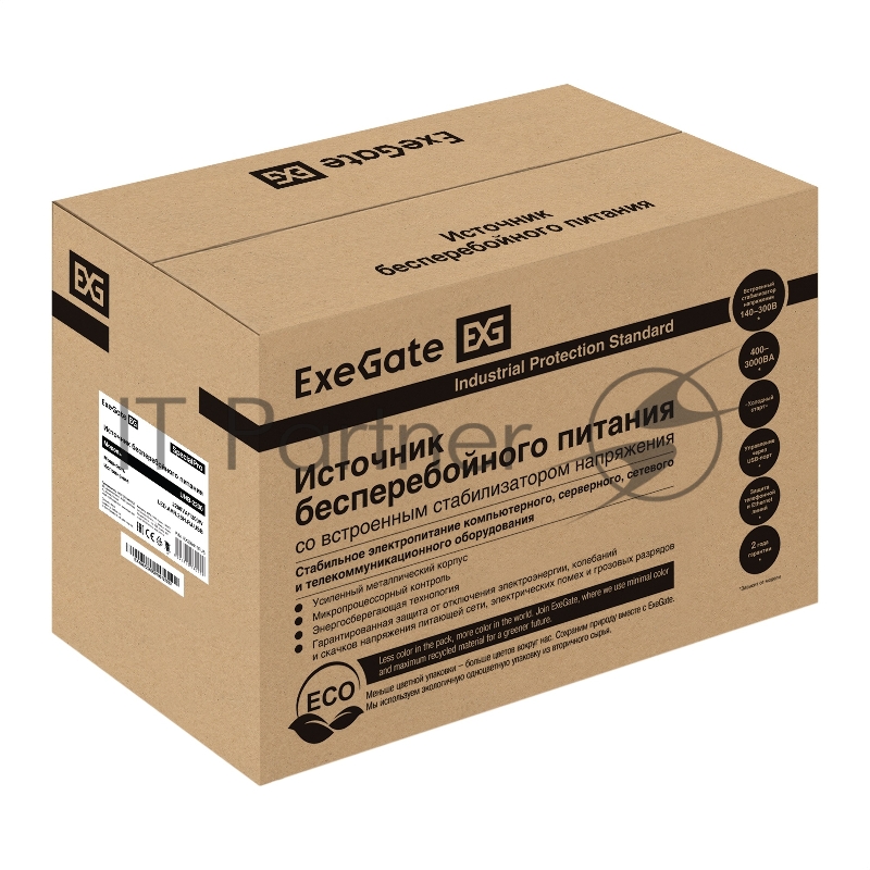 ИБП ExeGate SpecialPro UNB-2200.LED.AVR.2SH.RJ.USB <2200VA/1300W,LED, AVR,2*Schuko, RJ45/11, USB, металлический корпус, Black>