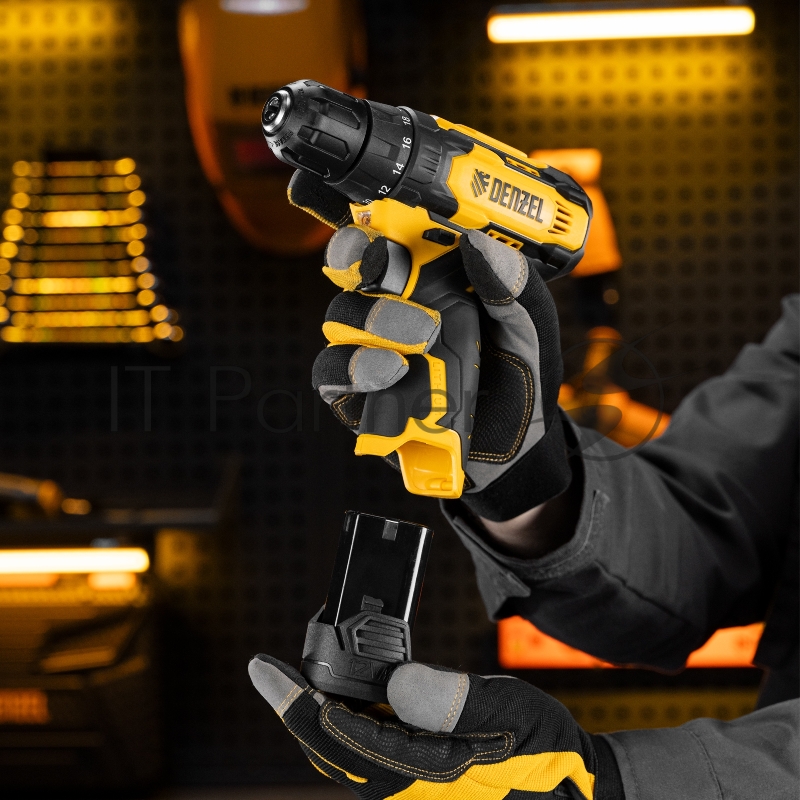 Дрель-шуруповерт аккумуляторная CDQ-12, Li-Ion, 12 В// Denzel