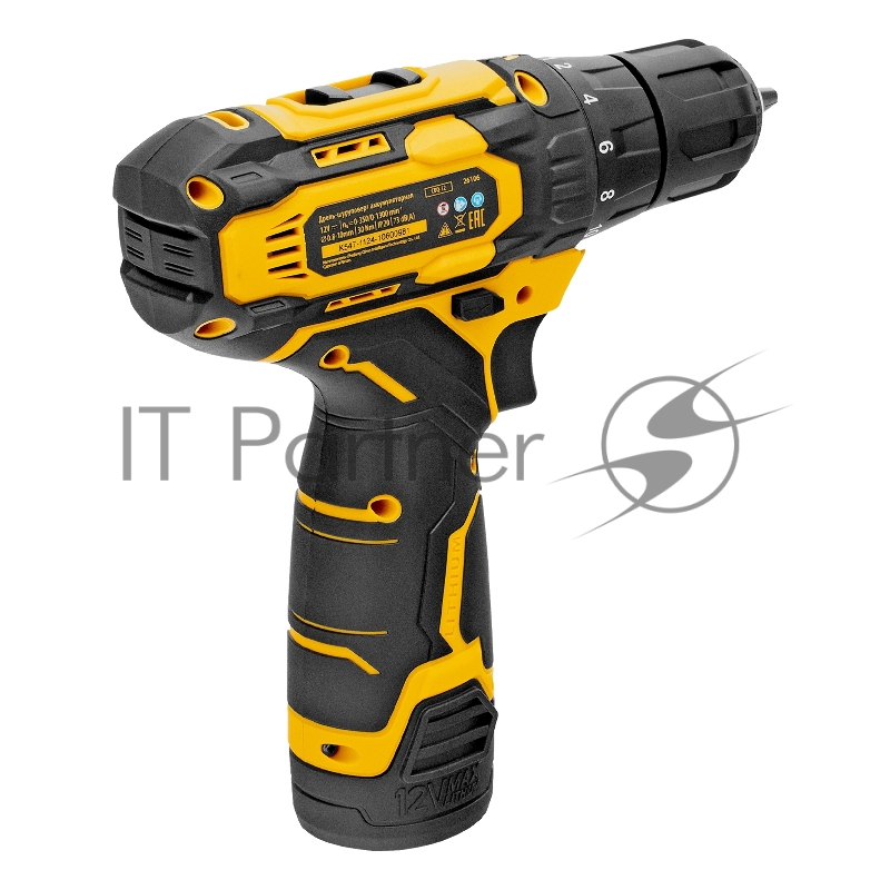 Дрель-шуруповерт аккумуляторная CDQ-12, Li-Ion, 12 В// Denzel