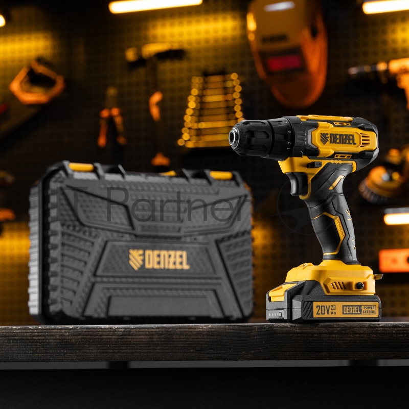 Дрель-шуруповерт аккумуляторная CDQ-20, Li-Ion, 20 В// Denzel