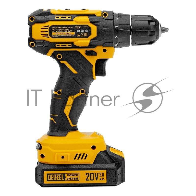 Дрель-шуруповерт аккумуляторная CDQ-20, Li-Ion, 20 В// Denzel