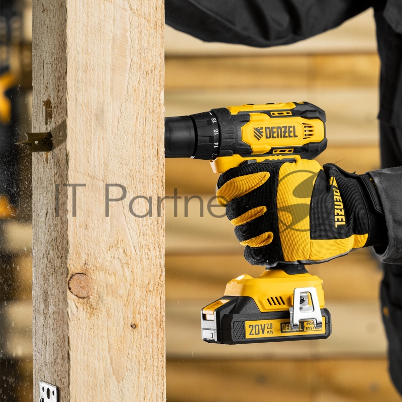 Дрель-шуруповерт аккумуляторная CDQ-20, Li-Ion, 20 В// Denzel