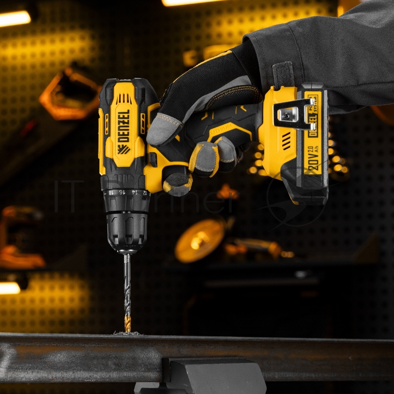 Дрель-шуруповерт аккумуляторная CDQ-20, Li-Ion, 20 В// Denzel